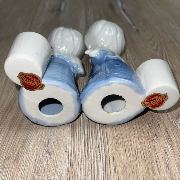 Vintage Sanmyro Blue Angel Candlestick Toothpick Decor Cherub Made In Japan - Picture 12 of 14